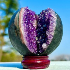 375G Ametista Naturale Apertura Sorriso Grotta Quarzo Intaglio Cristallo Guarigione