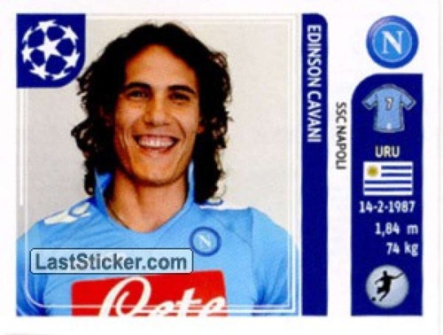 Edinson Cavani #71 2011 Panini UEFA Champions League Sticker card
