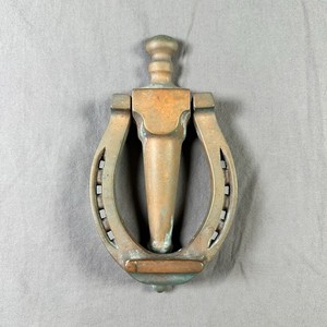 Solid Brass Horseshoe Door Knocker Equestrian Western Farmhouse Decor