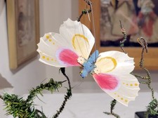 Colorful Butterfly, with Composition Body, with Spun Glass Wings. 1920 German O