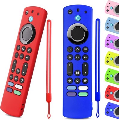 Silicone Remote Cover for Fire TV 4K Max & Insignia/Pioneer (2-Pack Blue & Red)