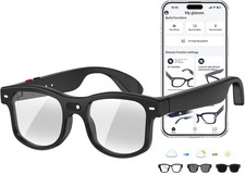 AI Smart Glasses with Camera, 8MP HD Video Recording Camera Smart Sunglasses, Bl