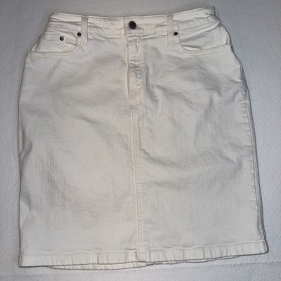 L.L. Bean white denim skirt/ Size 10