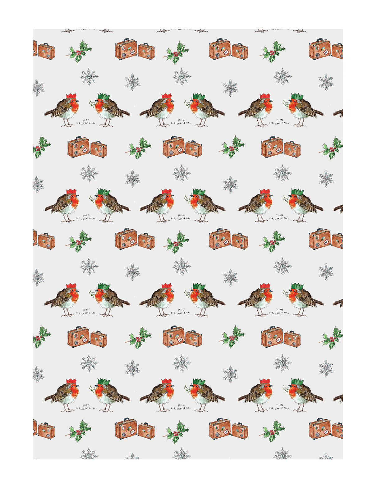 ROBINS Samuel Lamont Home For Christmas tea towel cotton tea towel robin birds
