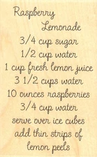 Raspberry Lemonade Recipe Wood Mounted Rubber Stamp IMPRESSION OBSESSION F9663