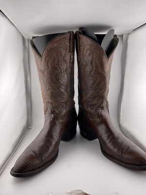 Vintage LARRY MAHAN Brown Leather Cowboy Boots Size 10.5 | eBay display picture 3