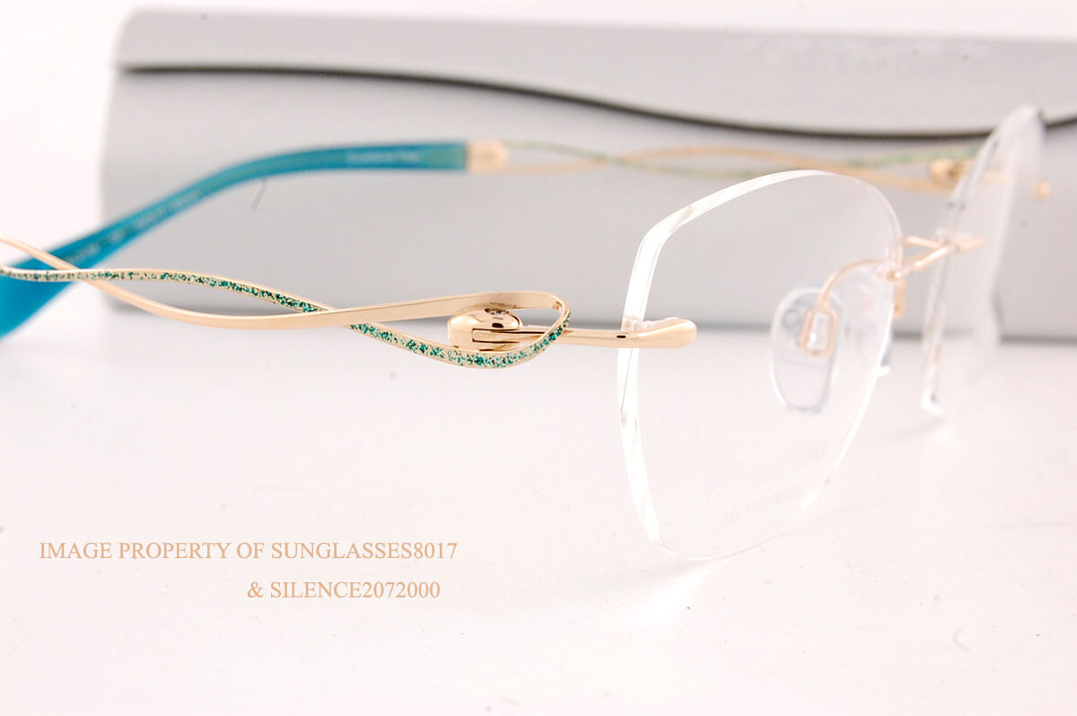 New CHARMANT Eyeglass Frames Titanium Line Art XL 2166 GP Gold Women