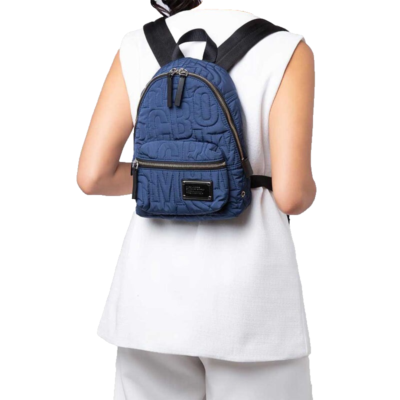 Marc Jacobs Small Quilted Nylon Azure Blue Backpack Bookbag 