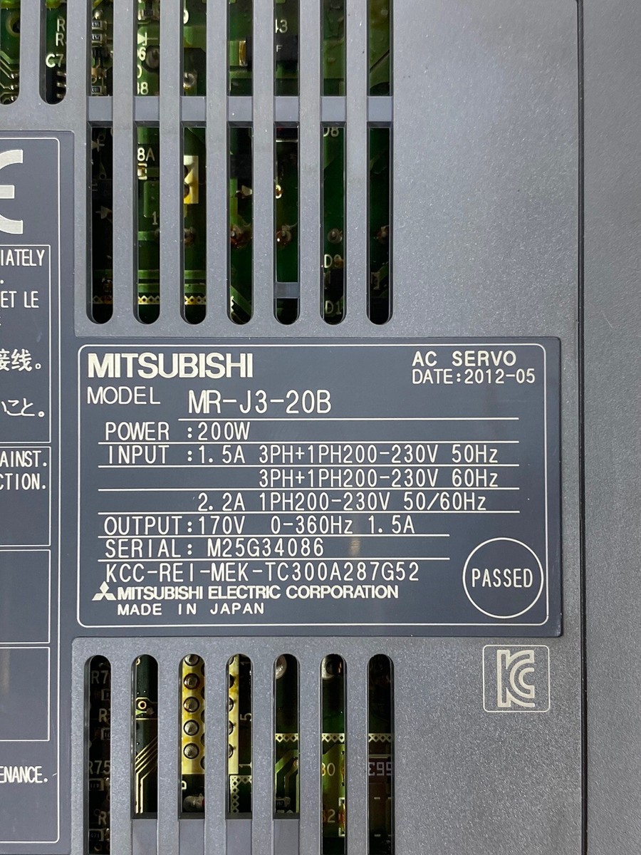 Servomoteur Mitsubishi AC 200W MR-J3-20B (GA) - Occasion, Garantie 60 Jours, Origine Japon