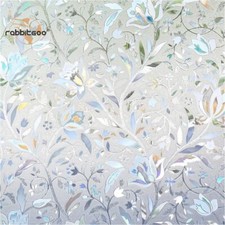 Rainbow Privacy Window Film Decorative Stained Glass Static Cling Sticker Flower