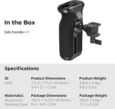 SmallRig Universal Rotating NATO Side Handle Left/Right Handheld Switching 4359