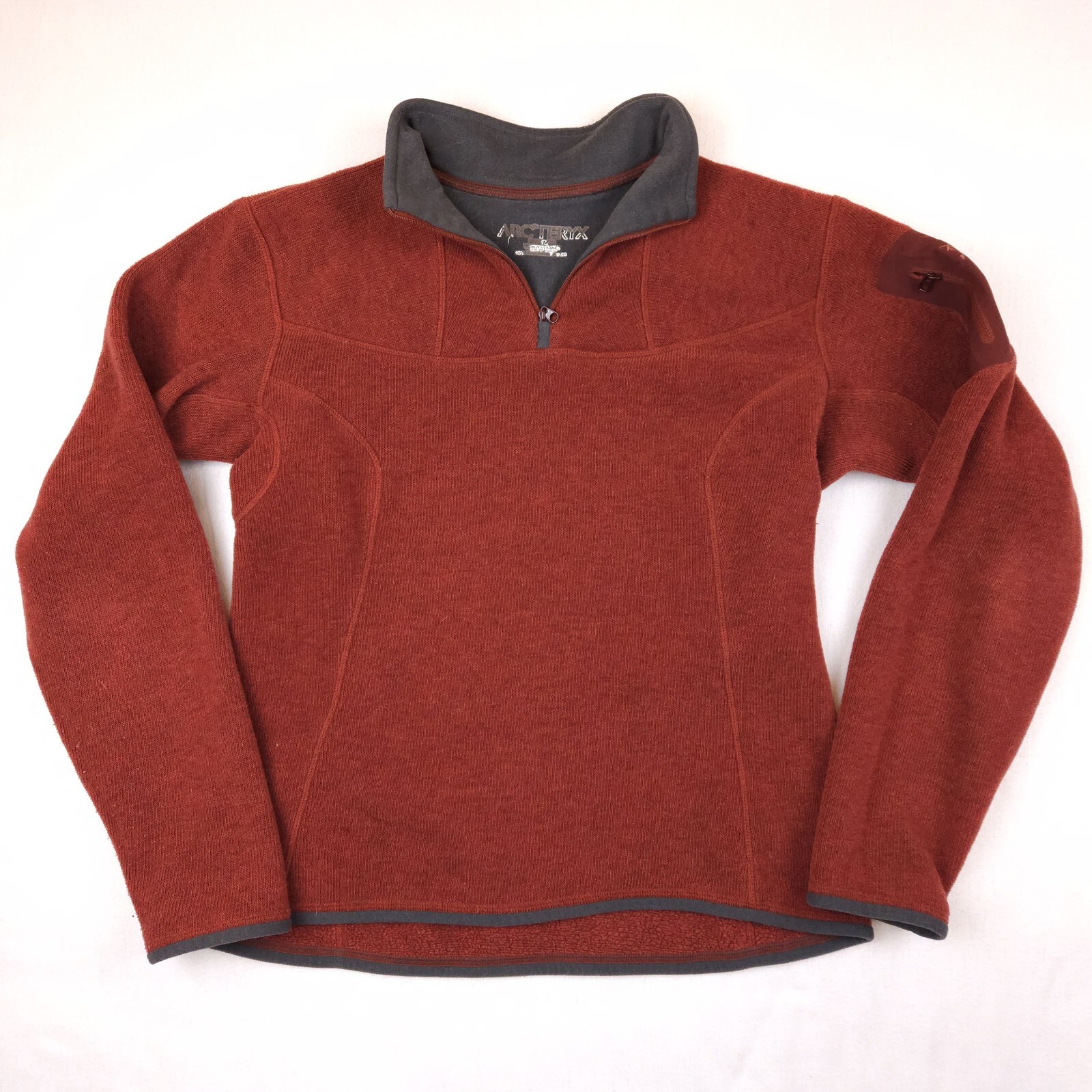 ARC'TERYX Arcteryx Giacca Donna Pullover Pile Medio Polartec Rosso 1 4 Zip Poliestere