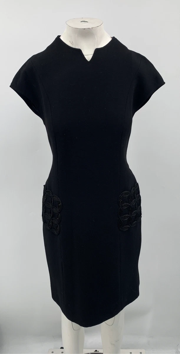 Robe Cocktail Joanna Mastroianni En Laine Ivoire - Taille 6, Occasion Excellent état