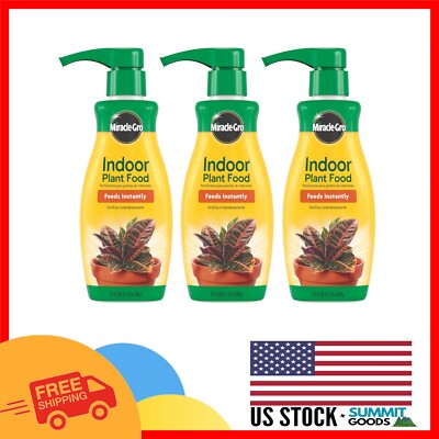 Miracle Gro Indoor Plant Food - 3 Pack of 8 oz. Bottles for Thriving Plants