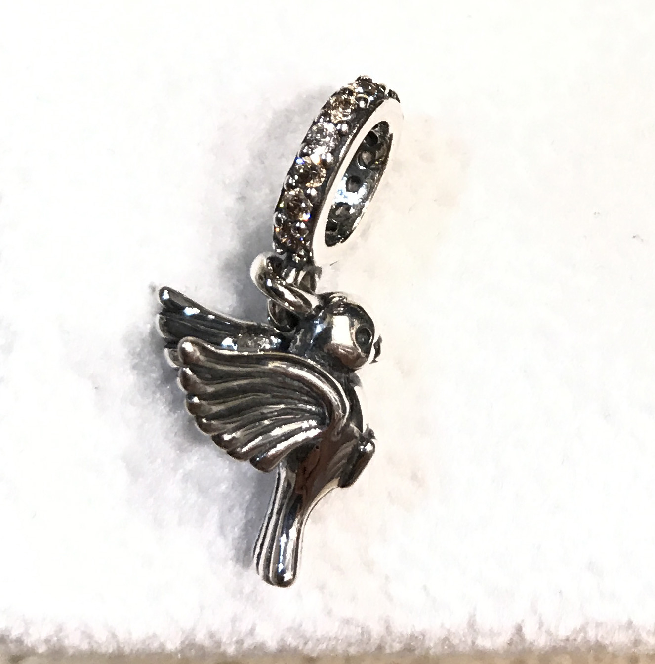Pandora Dove of Peace, Golden CZ, Dangle Charm #791394CCZ +FREE Gift Box +Tag |