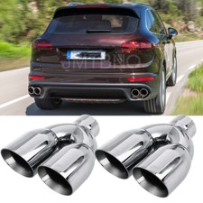 2.5" Entrada 3.5" Salida 9.5" Longitud Doble Punta de Escape Cromo Para Porsche Cayenne S