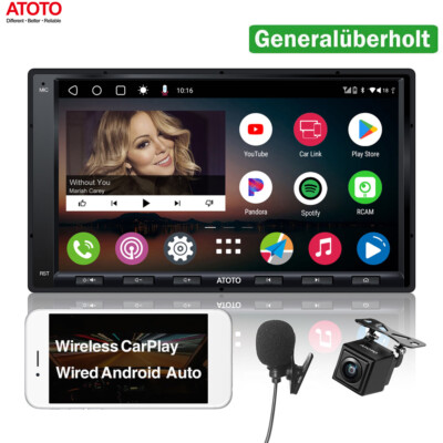 ATOTO A6PF Dopple Din Android Autoradio GPS Bluetooth Wireless CarPlay+HD Camera