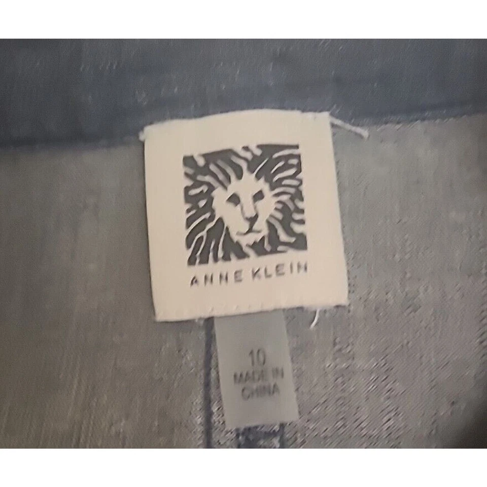 VESTIDO CAMISERO MIDI CON CINTURÓN ALGODÓN DENIM AZUL ANNE KLEIN Talla 10 Precio de venta sugerido por el fabricante $119 Foto 3 de 4