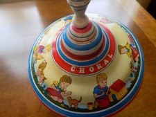 Vintage Choral Spinning Top Tin Lithography Toy Made In Germany by Ohio Art