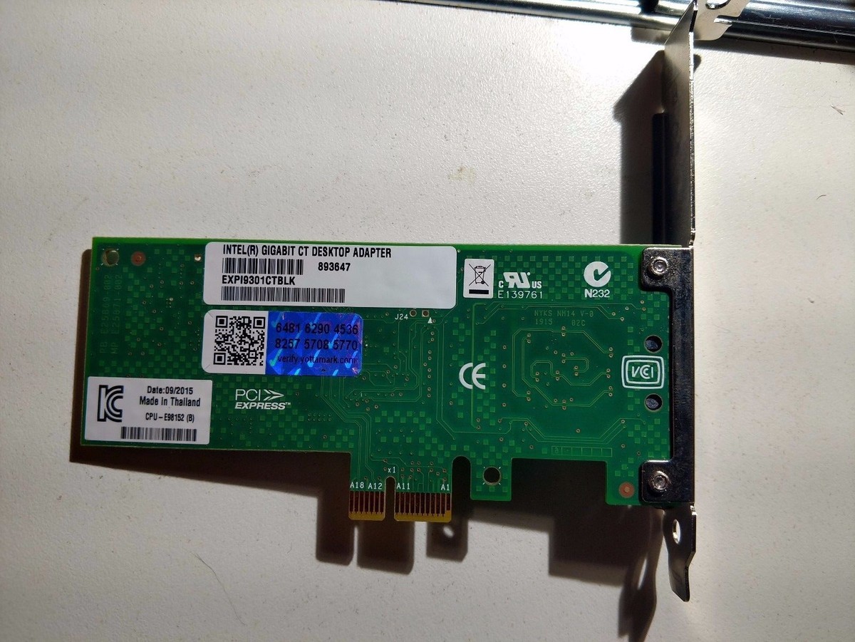 Intel EXP19301CTBLK Gigabit Ct Desktop Adapter Network Card 100