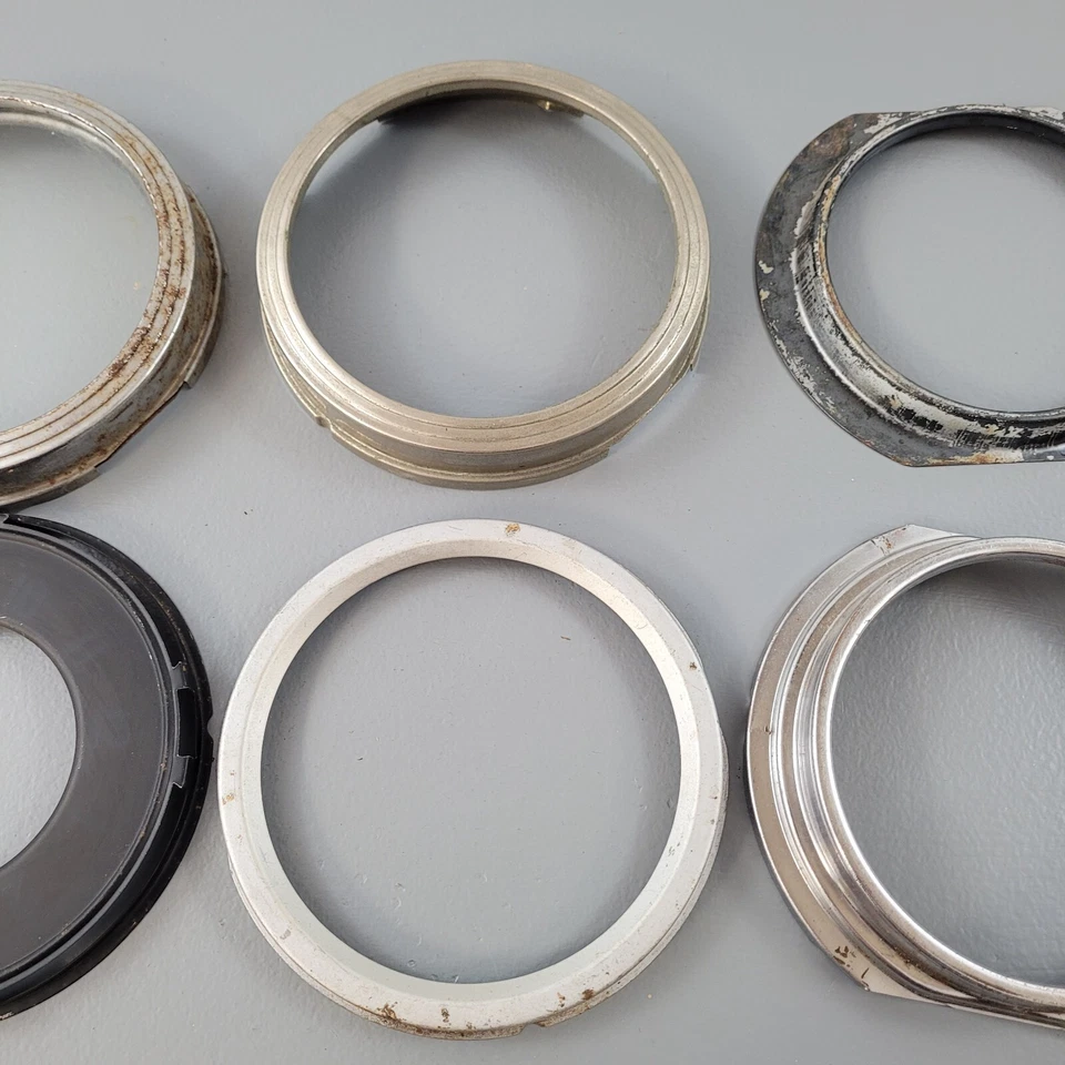 Lote de 6 anillos de bisel de ajuste de calibre de tablero vintage Ford Chevy Dodge Rat Rod Foto 3 de 4