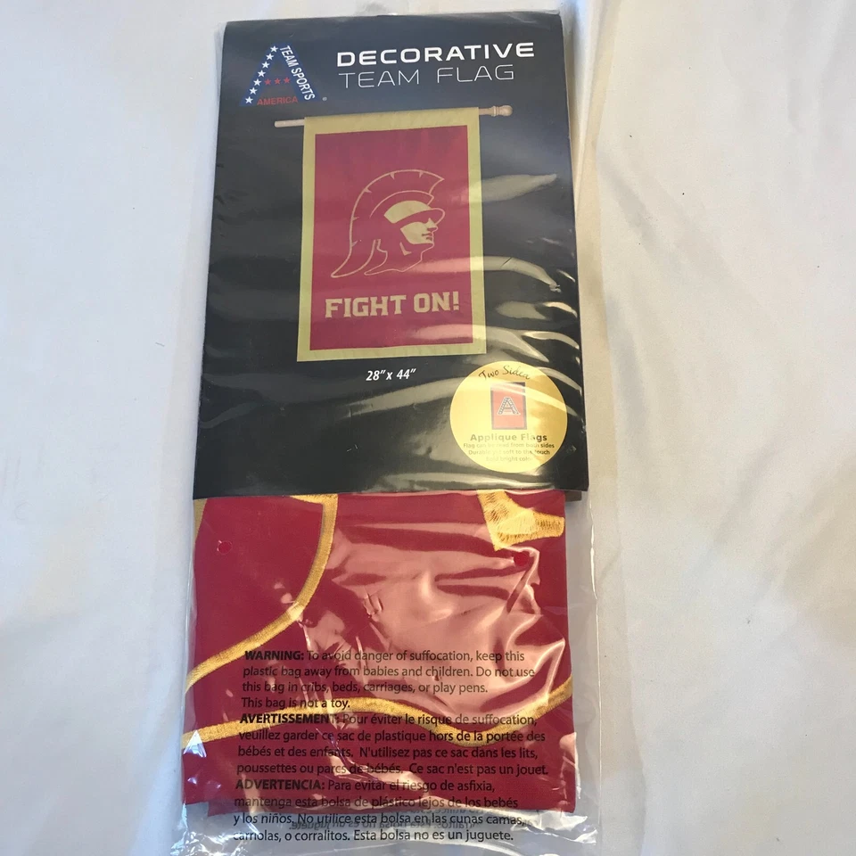 USC Trojans Fight On Two Sided Flag Vertical Mount W28" X H44" Embroidered Logo - Image 3 of 4