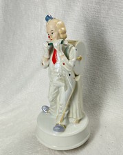 Porcelain Wind up Musical Clown With Drum Plays Send in The Clowns