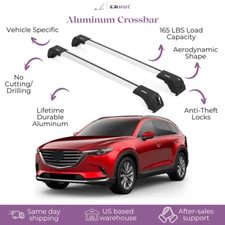 Fits Mazda CX-9 2016-2023 with Factory Rails 2PCS Roof Rack Cross Bars 165 LBS