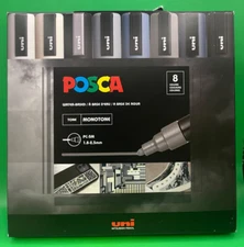 Monotone Colors POSCA Marker Set, 8ct- 2.5mm Medium Nib