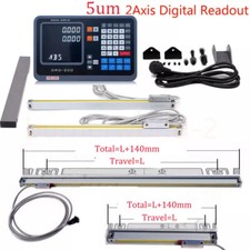 250mm 1000mm Linear Scale 2 Axis DRO 5um Digital Readout Kit 10'' 40'' Milling