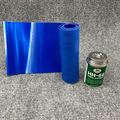 Bounce House Patch Kit 6'' x 5ft Marble Blue Vinyl 4oz Cement DIY Commercial