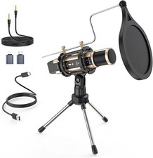 Microfono Condensador Professional USB Para PC Grabar Videos YouTube Con Tripode