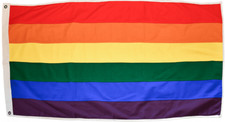 LGBTQ Rainbow Pride Fully Sewn Large Cotton Flag - 150cm x 75cm