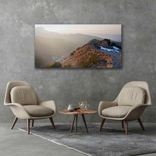 Glass Print Home Decoration Photo 120x60 Mountain Landscape with Rock Path