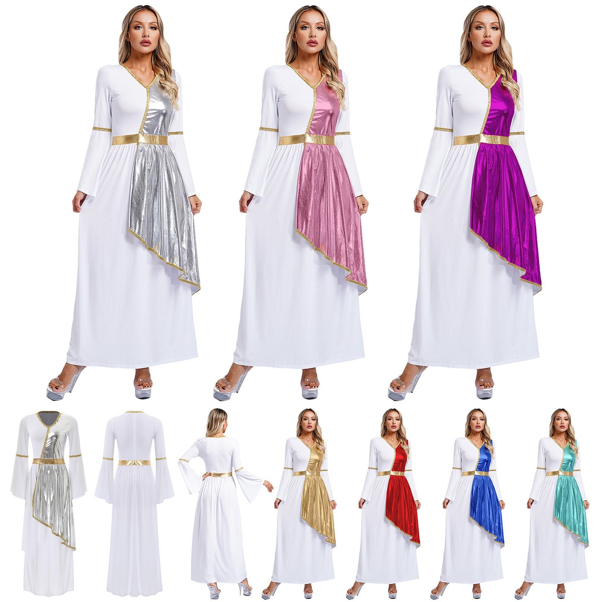 Womens Dress Stage Halloween Grecian Roman Queen Flare Sleeve Empress Deluxe | eBay Womens Dress Stage Halloween Grecian Roman Queen Flare Sleeve Empress Deluxe | eBay