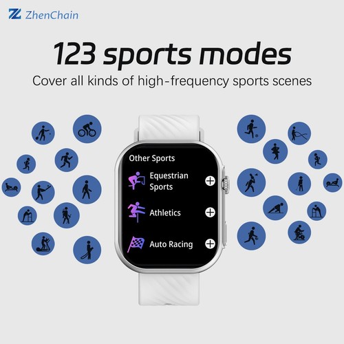2024 Large Screen Full Touch Smart Watch Waterproof Bluetooth For Android iPhone - 第 4/9 張圖片
