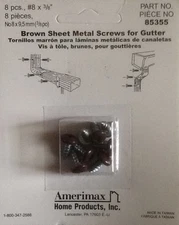 Amerimax BROWN Sheet Metal Gutter Screws 3/8 part # 85355 (4 packages) 32 screws