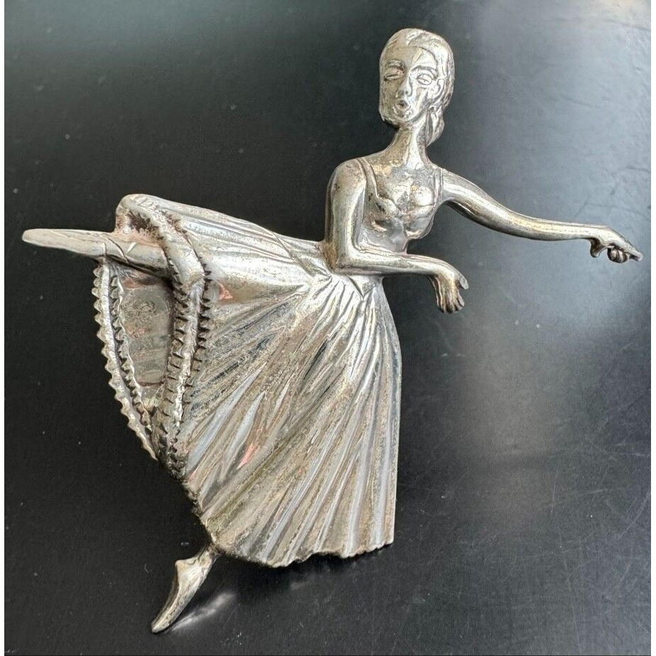 Lang 925 Sterling Silver Ballerina Dancer Brooch Sky