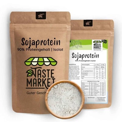 TASTE MARKET 5 kg Sojaprotein Isolat | Soja Protein Pulver | 90% Protein Eiweißpulver Vegan