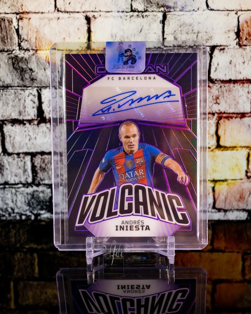 23-24 Panini Obsidian Andres Iniesta Auto Volcanic Sig Electric Etch Purple 2/5