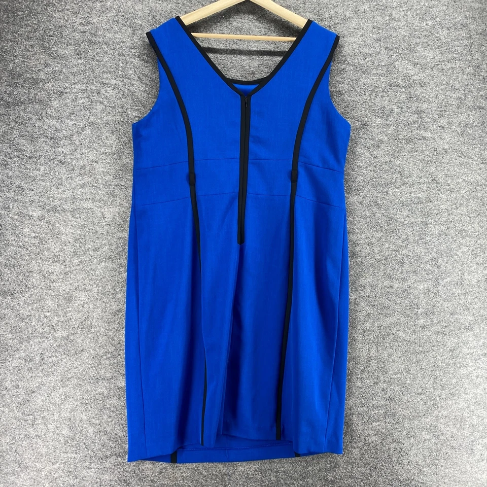 Vestido Sandra Darren Mujer 20W Plus Azul Cambio Corto Cremallera Cuello Cuadrado Forrado Foto 2 de 4