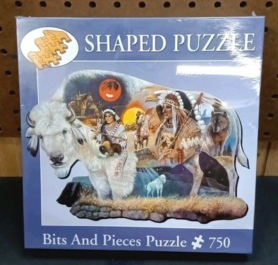 Bits And Pieces Shaped Puzzle The Legend Of The White Buffalo 750pc | New Sealed