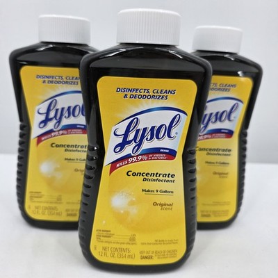Lysol Concentrate Disinfectant Original Scent 12 fl oz Makes 9 Gallons - 3 Pack