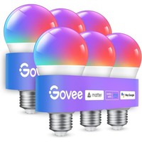 Govee Smart GlüHbirne E27 6 StüCk Wlan Rgbww 800 Lumen Dimmbar Matter 9W