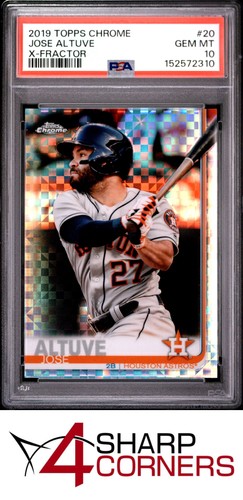2019 TOPPS CHROME X-FRACTOR #20 JOSE ALTUVE ASTROS POP 3 PSA 10