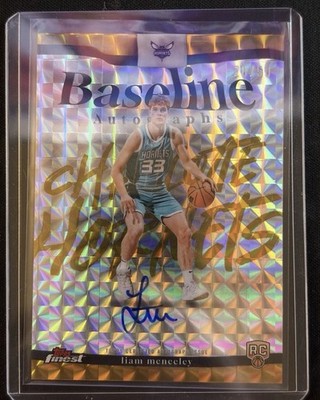 Liam McNeeley RC Rookie Auto /50 Gold Refractor Hornets Topps Finest Basketball