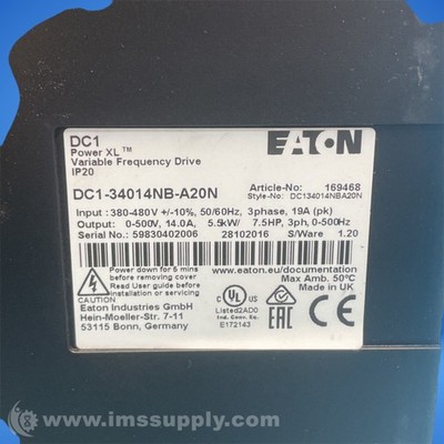 Eaton DC1-34014NB-A20N Variable Frequency Drive FNIP