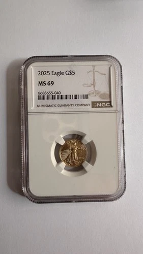2025 $5 Gold American Eagle 1/10 oz NGC MS69 – Certified U.S. Gold Coin