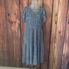 Blue Floral Women's Dress, Large, 14L-141D005