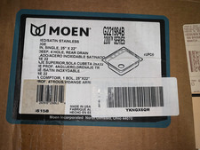 Moen G221984 2200 Series 22 Gauge Single Bowl Drop in Sink Stainless Steel